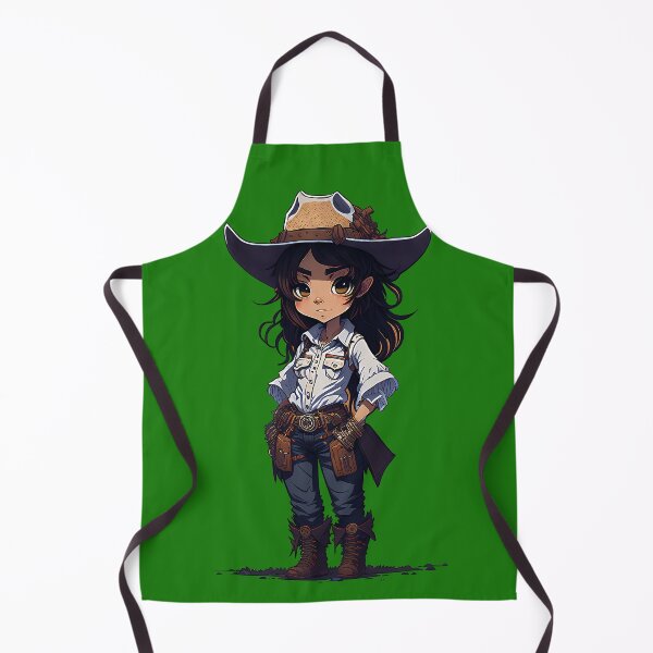 Item preview, Cute cowgirl with cowgirl hats, boots and holsters in cartoon style designed and sold by Splachanka.