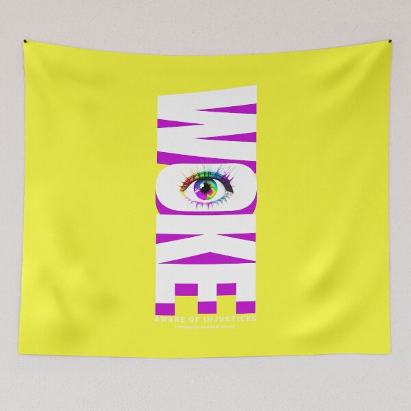 Item preview, PMD00871 Progressive Movement Designs Woke design shows you are woke and support progressive goals for progressive Democrats Independents and Bernie Sanders supporters LGBTQ Rainbow colors eye designed and sold by ProgressiveLeft.