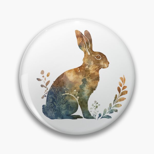 Aperçu de l'œuvre Une aquarelle de motif bohème d'un lapin en marron et bleu - Boho Animals créée et vendue par GVRDesign.