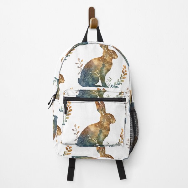 Item preview, A Bohemian Pattern Watercolor of a Rabbit in Brown and Blue - Boho Animals designed and sold by GVRDesign.