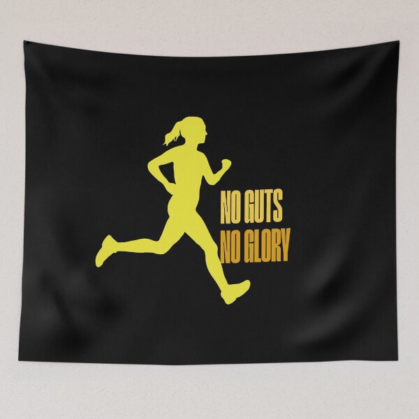 Artikelvorschau, Motivational, Inspirational, Fitness Quotes - Work Out - Running With No Guts No Glory Apparel Therapy entworfen und verkauft von Chromatic-Art.