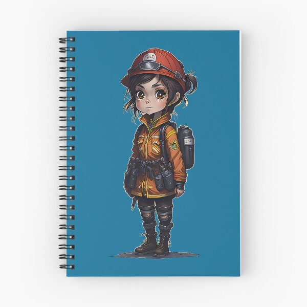 Item preview, Cute firefighter girl with hardhat and full equipment designed and sold by Splachanka.