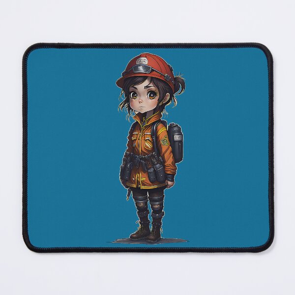 Item preview, Cute firefighter girl with hardhat and full equipment designed and sold by Splachanka.