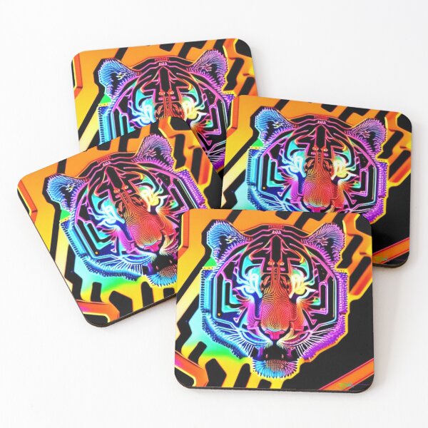 Item preview, Trippy Psychedelic Neon Tigers 11 designed and sold by Benito Del Ray.