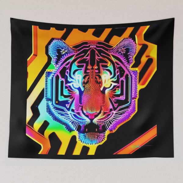 Item preview, Trippy Psychedelic Neon Tigers 11 designed and sold by Benito Del Ray.