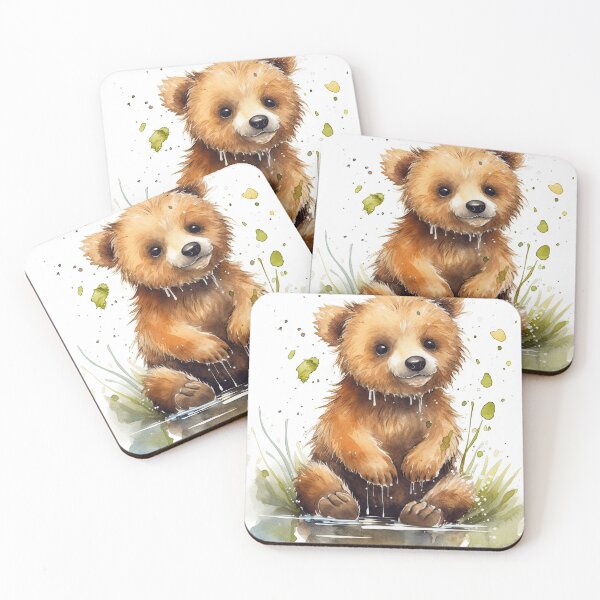 Item preview, Watercolor Painting of playful bear cub designed and sold by Blaché Designs.