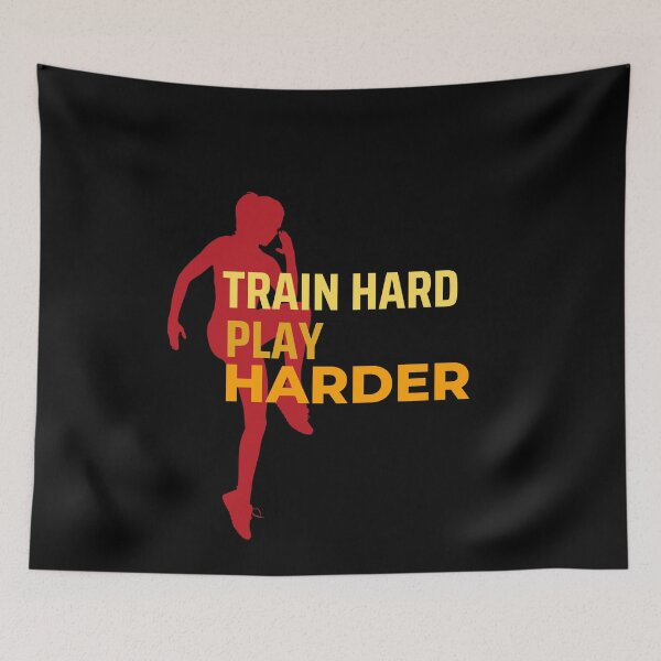 Item preview, Motivational, Inspirational, Fitness Quotes - Work Out - Train Hard Play Harder designed and sold by Chromatic-Art.