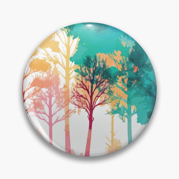Item preview, A Forest in Vibrant Colors - Watercolor Trees and Leaves designed and sold by GVRDesign.