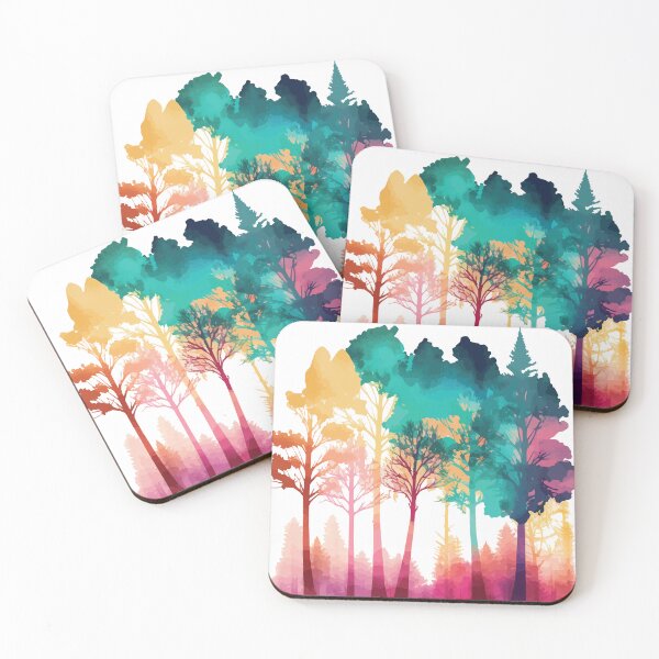 Item preview, A Forest in Vibrant Colors - Watercolor Trees and Leaves designed and sold by GVRDesign.