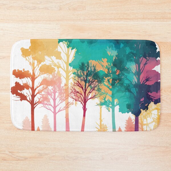 Item preview, A Forest in Vibrant Colors - Watercolor Trees and Leaves designed and sold by GVRDesign.