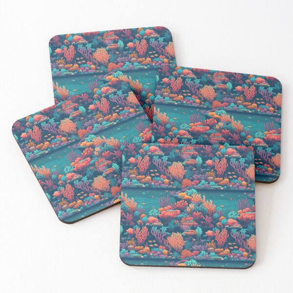 Artikelvorschau, Pixelated Coral Garden entworfen und verkauft von PixelPatchwork.