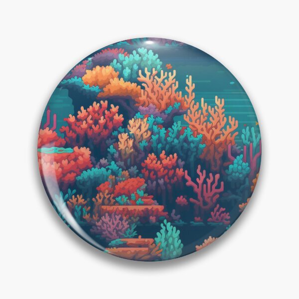 Item preview, Pixelated Coral Garden designed and sold by PixelPatchwork.