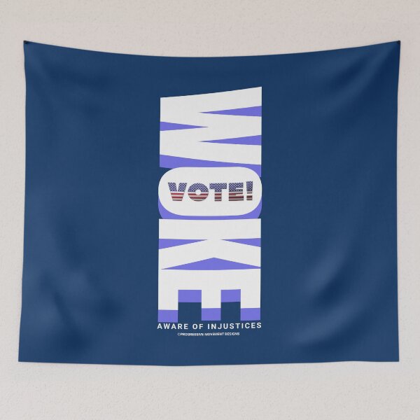 Item preview, PMD00876 Progressive Movement Designs Woke American Vote design shows you are woke and patriotic and support progressive goals for progressive Democrats Independents and Bernie Sanders supporters designed and sold by ProgressiveLeft.