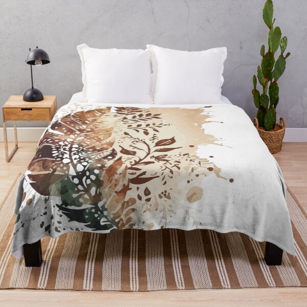 Item preview, A Bohemian Sepia Watercolor of Leaves - Boho Chic Patterns designed and sold by GVRDesign.
