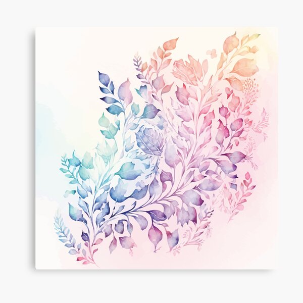Item preview, A Leaf Print in Pastel Colors - Watercolor Leaves and Trees designed and sold by GVRDesign.
