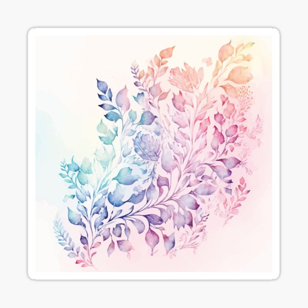 Item preview, A Leaf Print in Pastel Colors - Watercolor Leaves and Trees designed and sold by GVRDesign.