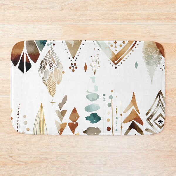 Item preview, A Bohemian Stencil Watercolor Print in Earth Tones- Boho Chic Patterns designed and sold by GVRDesign.