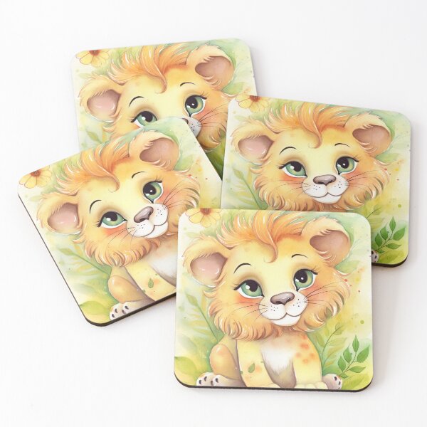 Item preview,  Watercolor Painting of playful baby lion cub designed and sold by Blaché Designs.