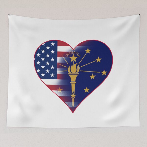 Item preview, State of Indiana Flag and American Flag Fusion Design designed and sold by Gsallicat.