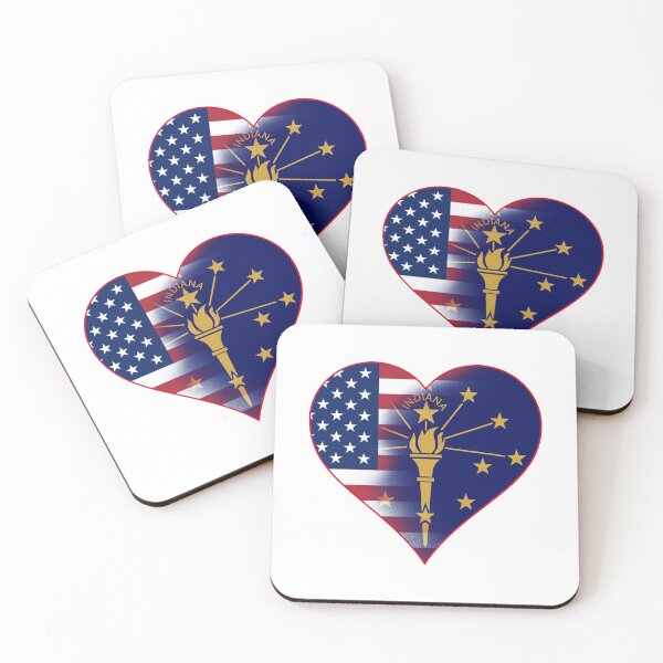 Item preview, State of Indiana Flag and American Flag Fusion Design designed and sold by Gsallicat.