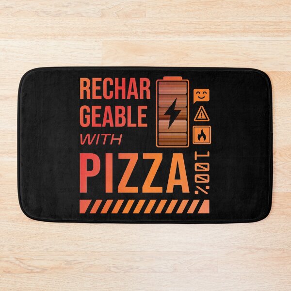Item preview, Rechargeable with Pizza - Rusty Label designed and sold by forgottenfuture.