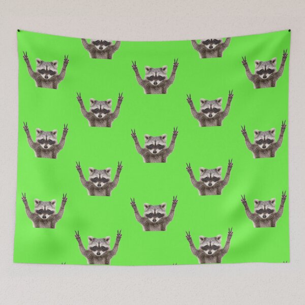 Item preview, Raccoon Cute Peace Sign Sticker designed and sold by windowdecals.