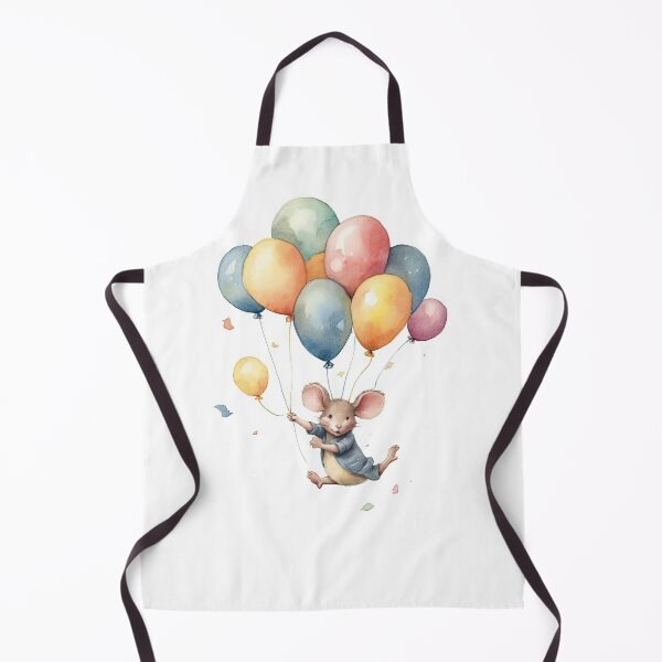 Item preview, Watercolor Painting of playful baby mouse with balloons designed and sold by Blaché Designs.