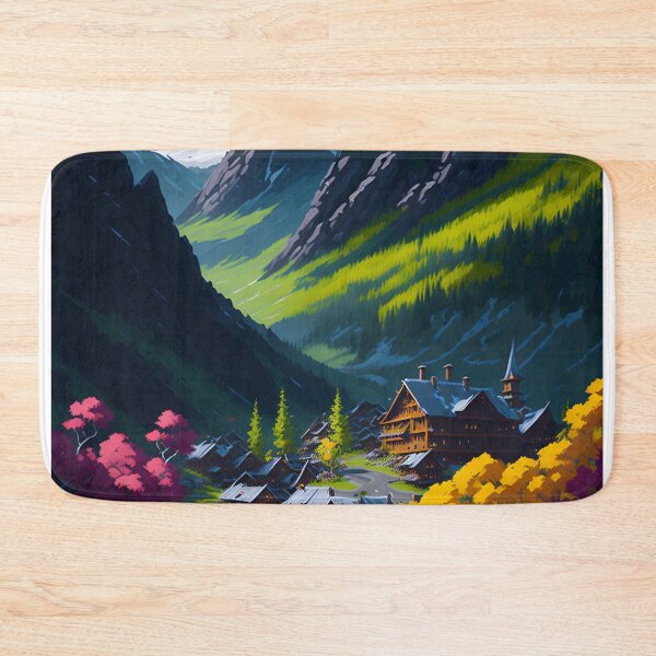 Item preview, Anime village beneath mountain designed and sold by Aleksandar Boric.