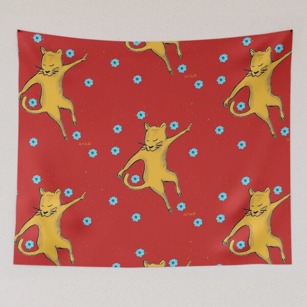 Item preview, Dancing Cat of Summer designed and sold by AriaPinkBubble.