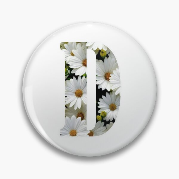 Artikelvorschau, D Botanisches Monogramm. Detaillierter Gänseblümchen-Zeichnungsaufkleber entworfen und verkauft von Cici-Chan.