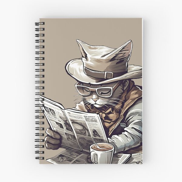 Artikelvorschau, Düstere Katze, die eine Zeitung liest entworfen und verkauft von RandomForestBot.