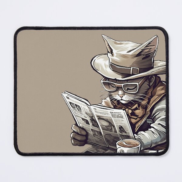Aperçu de l'œuvre Chat sombre lisant un journal créée et vendue par RandomForestBot.