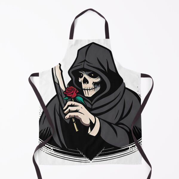 Item preview, Death's Touch - An Illustration of the Grim Reaper Holding a Single Rose and a Knife designed and sold by GalihDA.