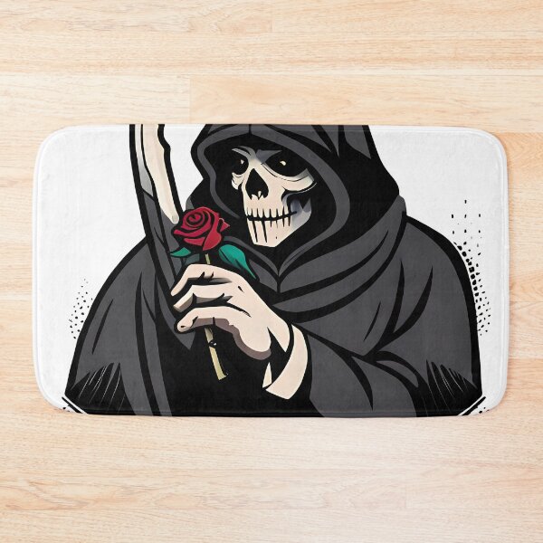 Item preview, Death's Touch - An Illustration of the Grim Reaper Holding a Single Rose and a Knife designed and sold by GalihDA.