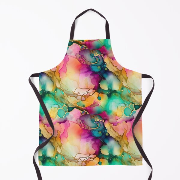 Item preview, Rainbow Alcohol Ink Pattern with Golden Accents designed and sold by ClairesPatterns.