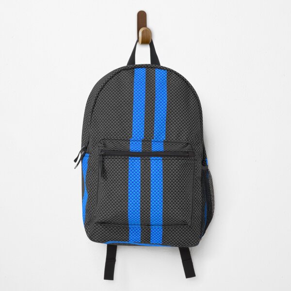 Item preview, Black Carbon Fibre Fiber Blue Racing Stripes designed and sold by Garaga.