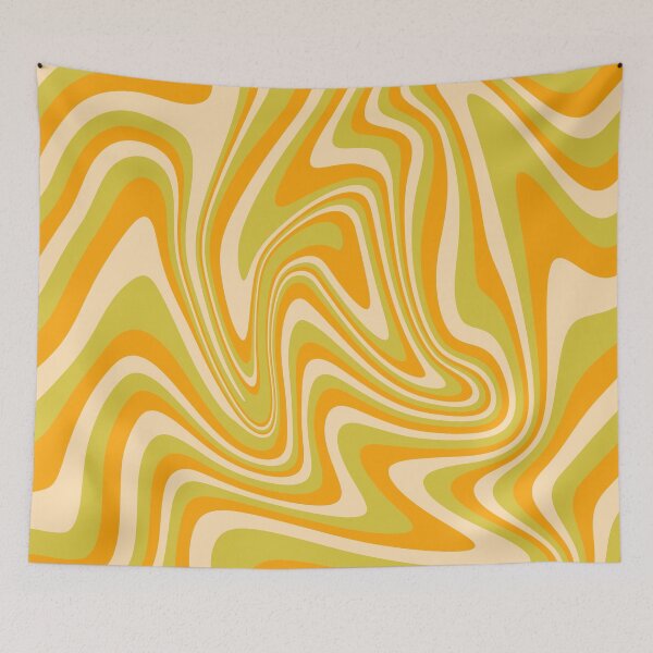 Item preview, Golden Honey Cream Distorted Lines designed and sold by STUDIO MORE Los Angeles.