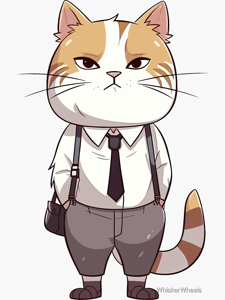 Cute Cat wearing Suit Cat in Business Clothing Sticker