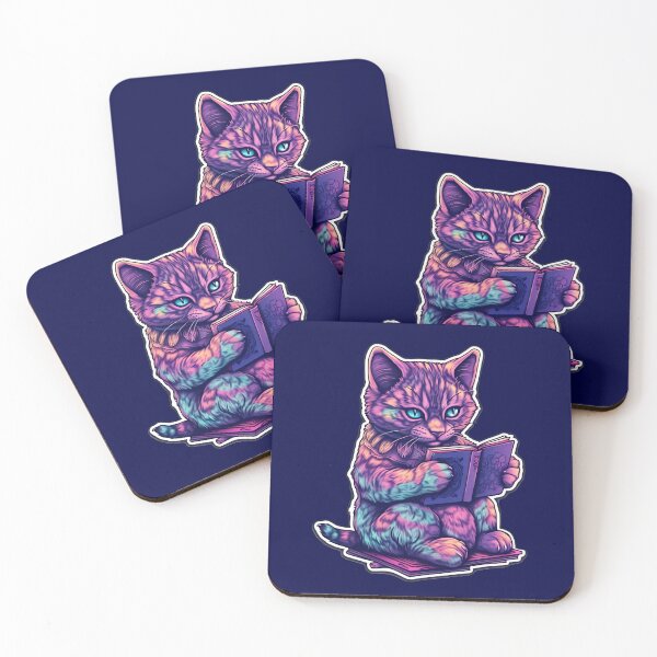 Item preview, Purple Celestial Kitten Reading a Book designed and sold by RandomForestBot.