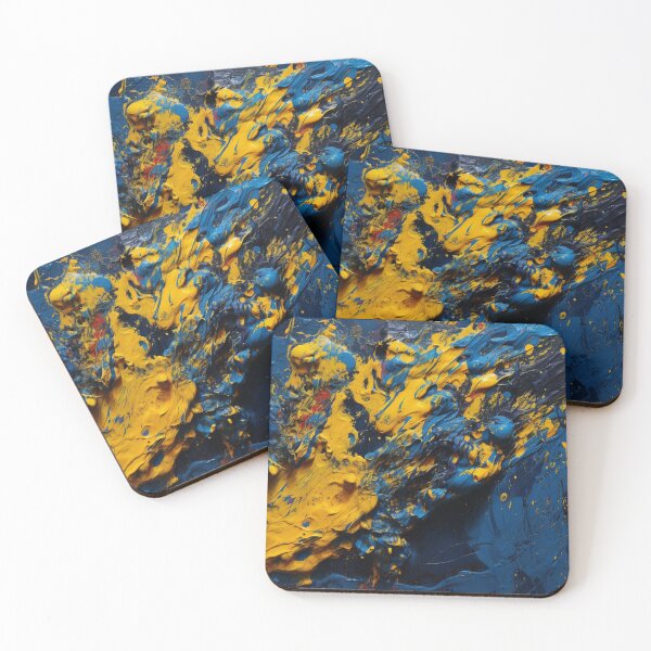 Item preview, Jackson Pollock Inspired Ukrainian Colors Masterpiece | Ukrainian Artwork | AI Generated Artwork designed and sold by john00ivy.