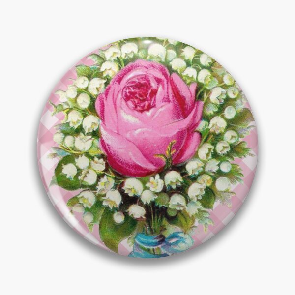 Item preview, Vintage Pink Roses Summer Floral Gingham Pattern designed and sold by Secondhand-Rose.