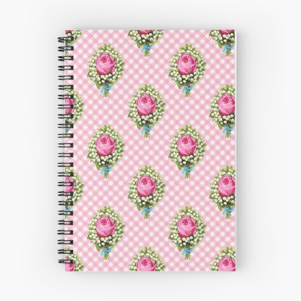 Item preview, Vintage Pink Roses Summer Floral Gingham Pattern designed and sold by Secondhand-Rose.
