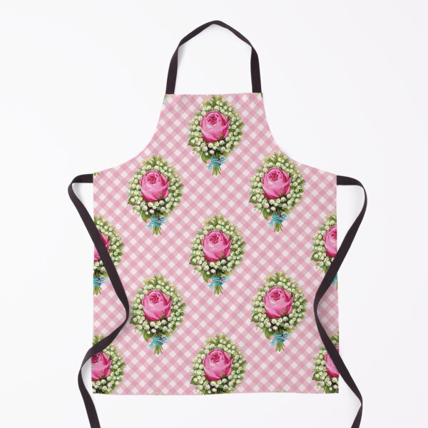Item preview, Vintage Pink Roses Summer Floral Gingham Pattern designed and sold by Secondhand-Rose.