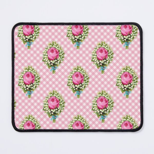 Item preview, Vintage Pink Roses Summer Floral Gingham Pattern designed and sold by Secondhand-Rose.