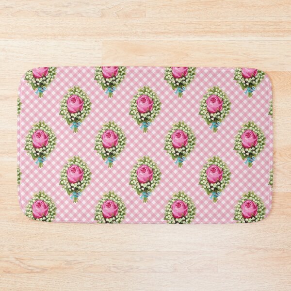 Item preview, Vintage Pink Roses Summer Floral Gingham Pattern designed and sold by Secondhand-Rose.