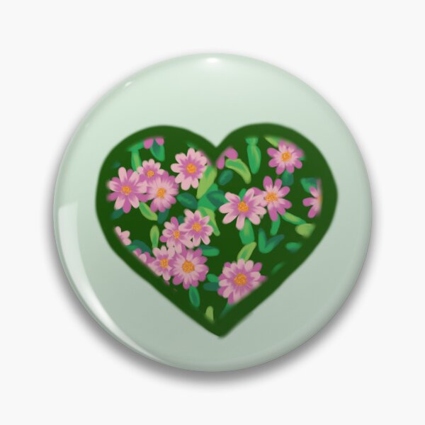 Item preview, GREEN FLOWER HEART designed and sold by BlaisArtistry.
