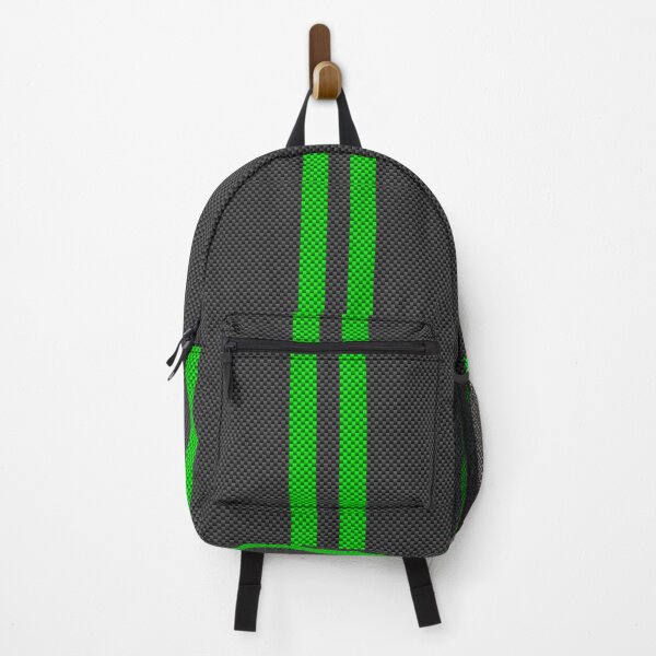 Item preview, Black Carbon Fibre Fiber Green Racing Stripes designed and sold by Garaga.