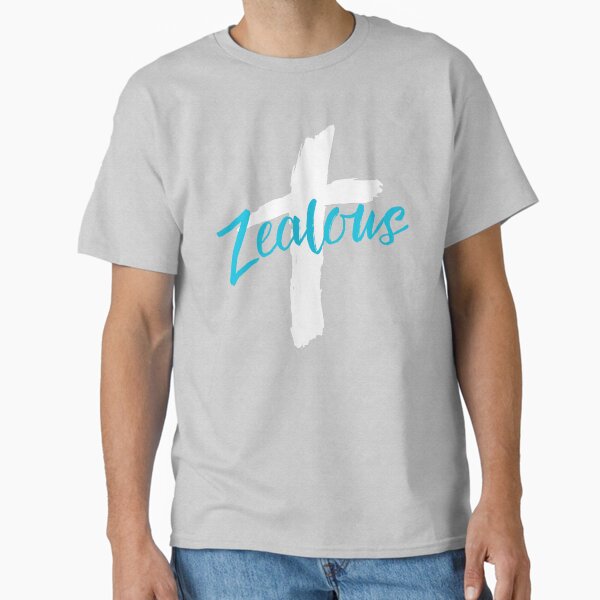 Zealous Cross | Light Blue and White Classic T-Shirt