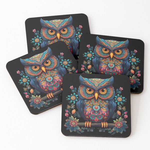 Item preview, Whimsical Owls in Bloom: Colorful Floral Print Apparel and Homeware Collection designed and sold by ThePurpleMelon.