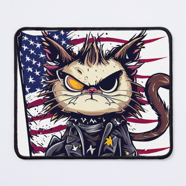 Item preview, 4th of July Cute Cat The Red, White, and Ruffian designed and sold by ChromaArtistic.